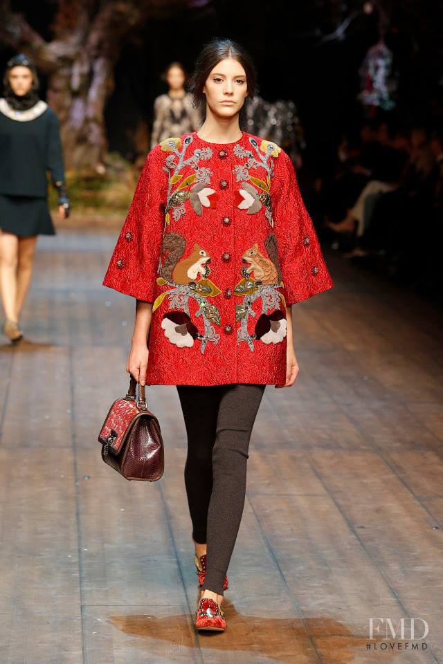 Carla Ciffoni featured in  the Dolce & Gabbana fashion show for Autumn/Winter 2014
