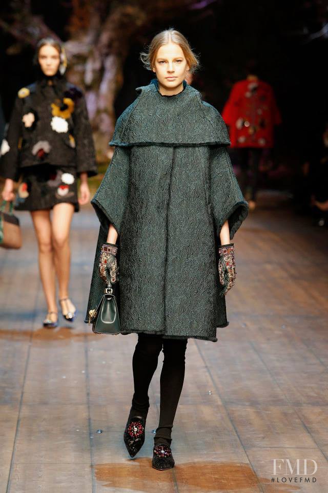 Elisabeth Erm featured in  the Dolce & Gabbana fashion show for Autumn/Winter 2014