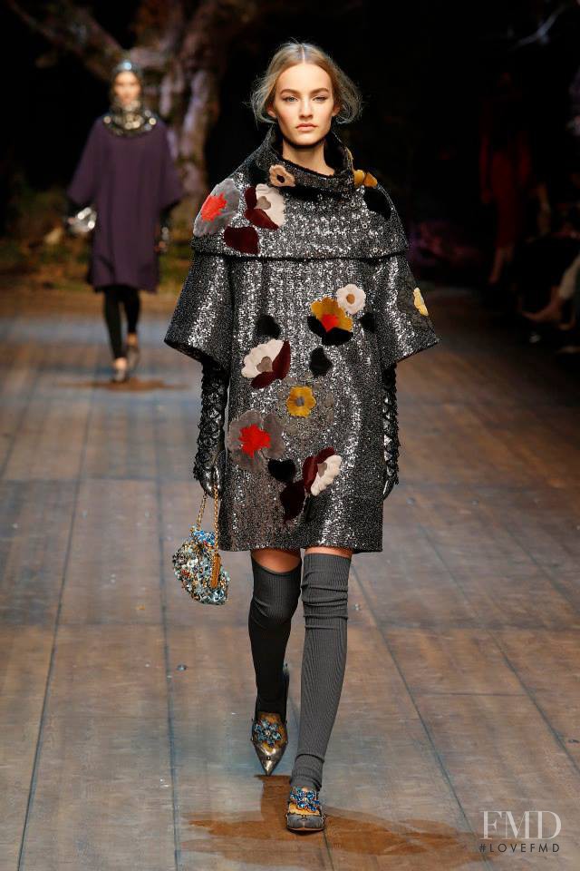 Maartje Verhoef featured in  the Dolce & Gabbana fashion show for Autumn/Winter 2014