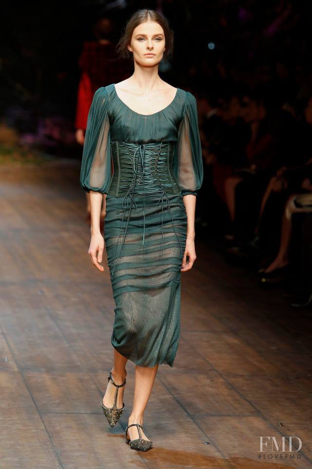 Vasilisa Pavlova featured in  the Dolce & Gabbana fashion show for Autumn/Winter 2014