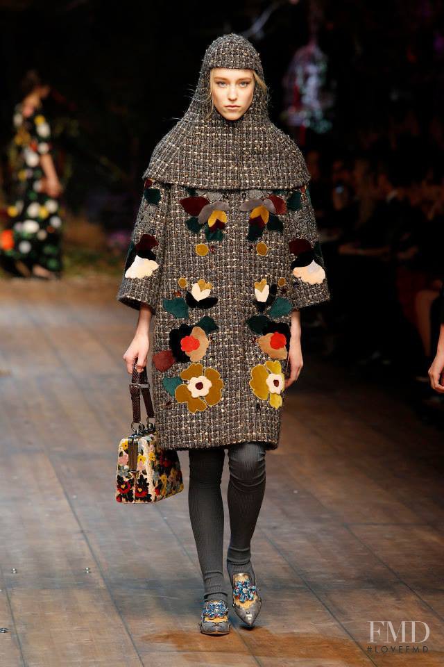 Eva Berzina featured in  the Dolce & Gabbana fashion show for Autumn/Winter 2014