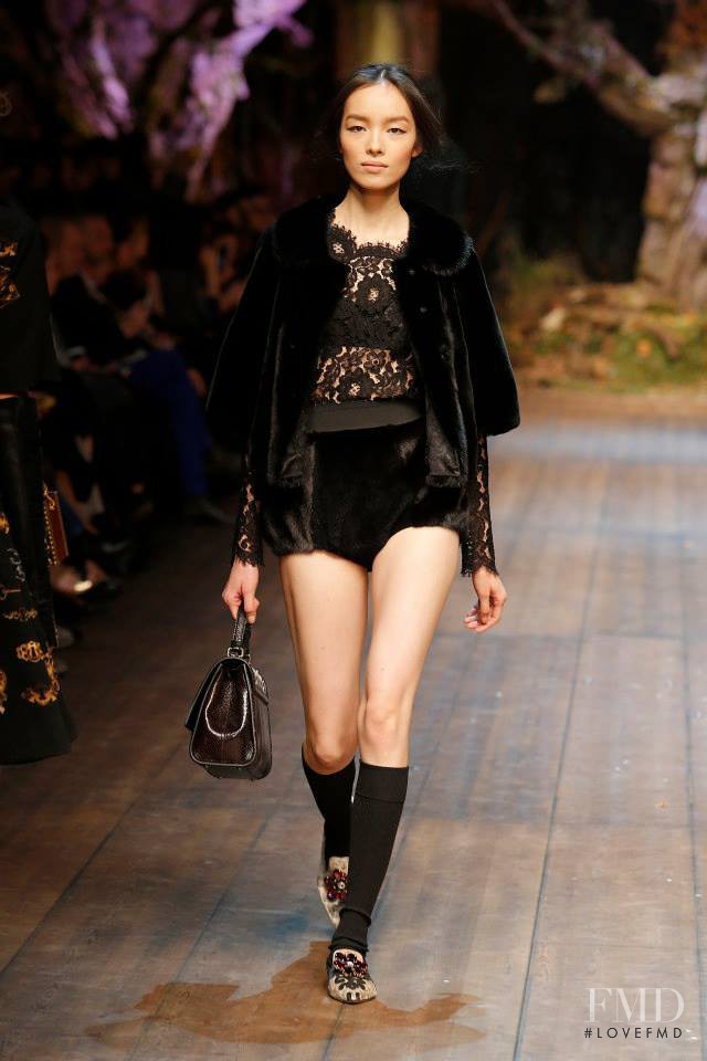 Fei Fei Sun featured in  the Dolce & Gabbana fashion show for Autumn/Winter 2014