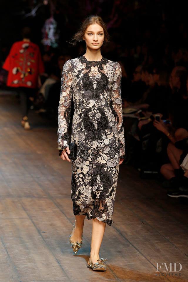 Anastasija Titko featured in  the Dolce & Gabbana fashion show for Autumn/Winter 2014