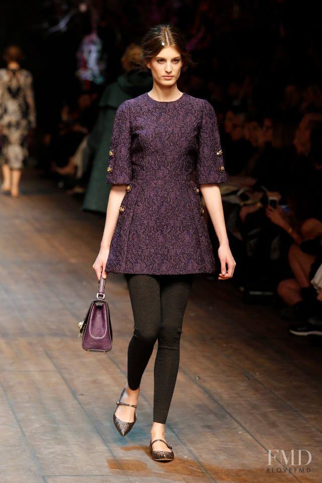 Elodia Prieto featured in  the Dolce & Gabbana fashion show for Autumn/Winter 2014