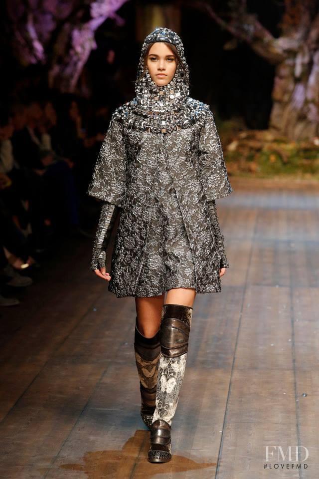 Pauline Hoarau featured in  the Dolce & Gabbana fashion show for Autumn/Winter 2014