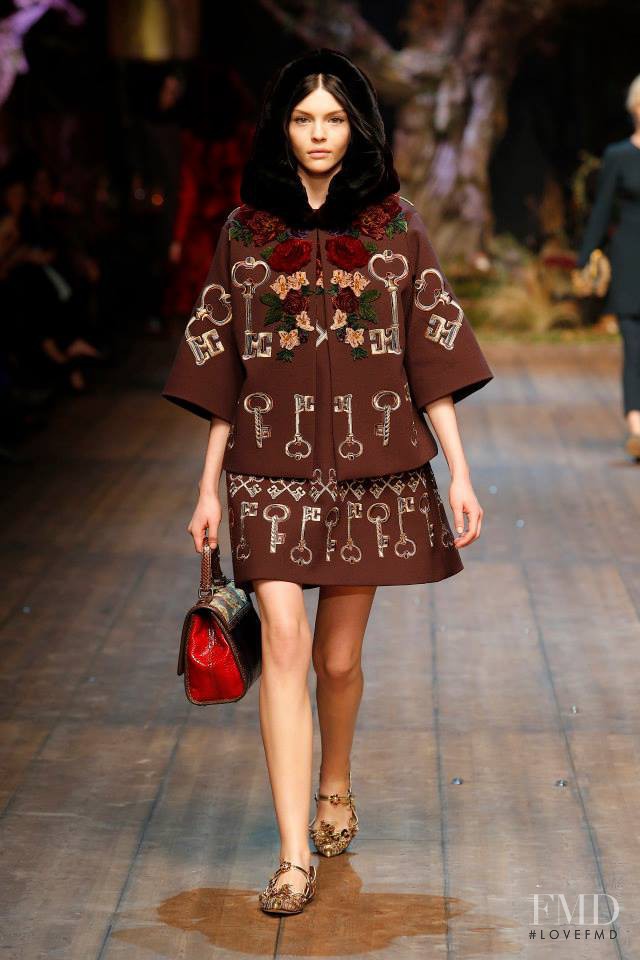 Kate Bogucharskaia featured in  the Dolce & Gabbana fashion show for Autumn/Winter 2014