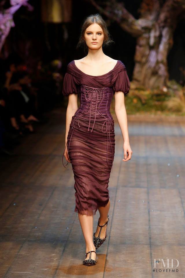Tilda Lindstam featured in  the Dolce & Gabbana fashion show for Autumn/Winter 2014