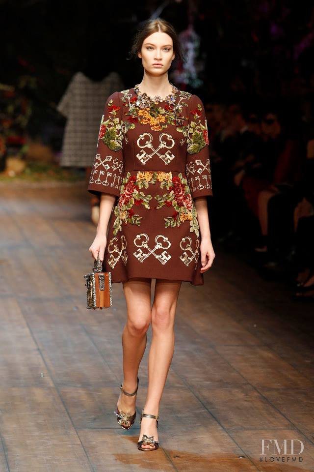 Lieke van Houten featured in  the Dolce & Gabbana fashion show for Autumn/Winter 2014