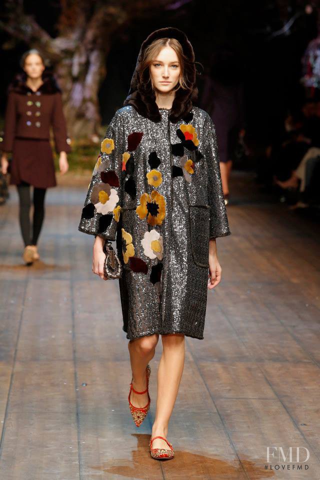 Joséphine Le Tutour featured in  the Dolce & Gabbana fashion show for Autumn/Winter 2014