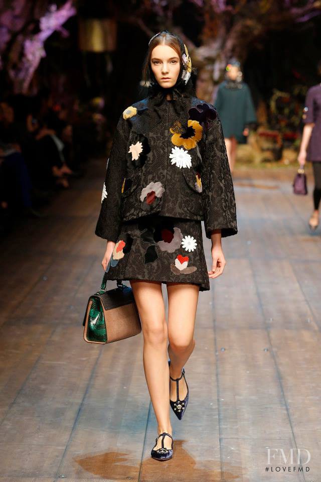 Irina Liss featured in  the Dolce & Gabbana fashion show for Autumn/Winter 2014
