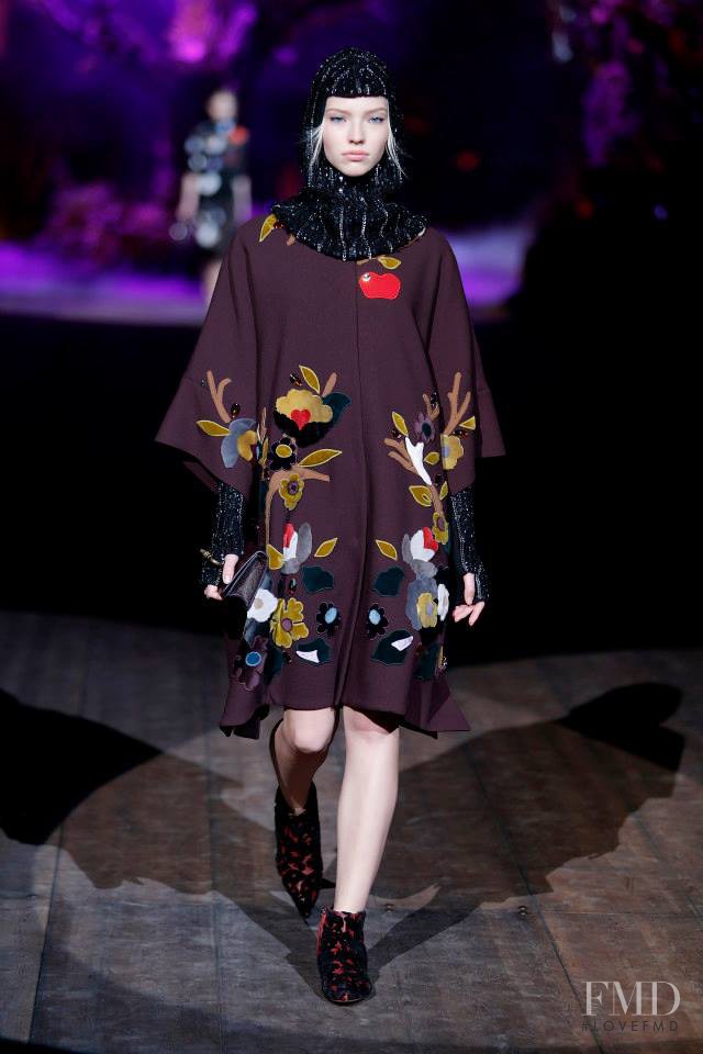 Sasha Luss featured in  the Dolce & Gabbana fashion show for Autumn/Winter 2014