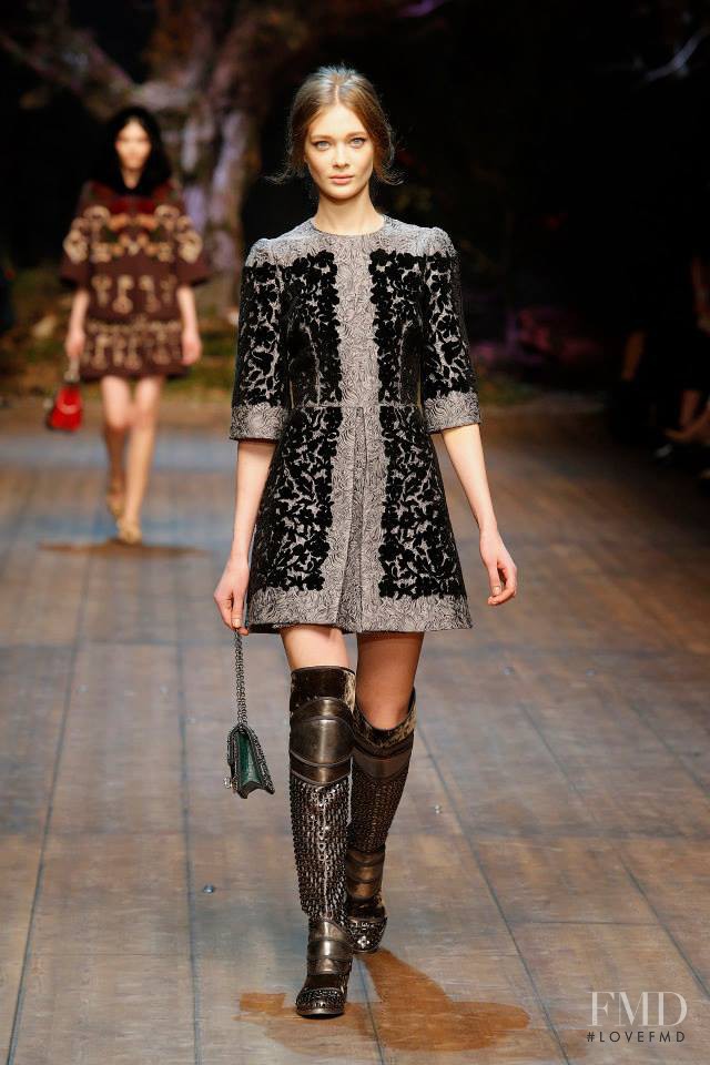 Tanya Katysheva featured in  the Dolce & Gabbana fashion show for Autumn/Winter 2014