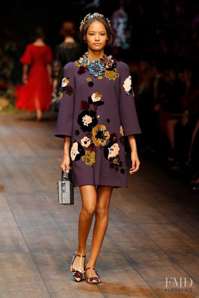 Malaika Firth featured in  the Dolce & Gabbana fashion show for Autumn/Winter 2014
