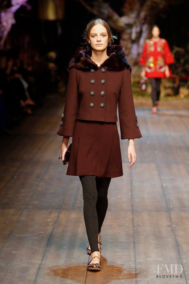 Ine Neefs featured in  the Dolce & Gabbana fashion show for Autumn/Winter 2014