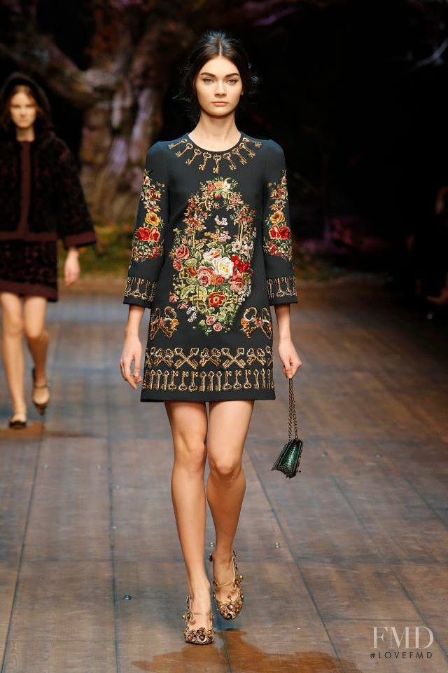 Antonina Vasylchenko featured in  the Dolce & Gabbana fashion show for Autumn/Winter 2014