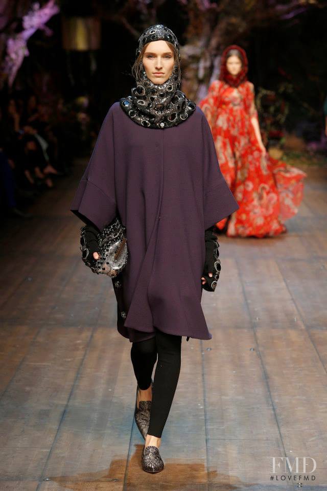 Manuela Frey featured in  the Dolce & Gabbana fashion show for Autumn/Winter 2014