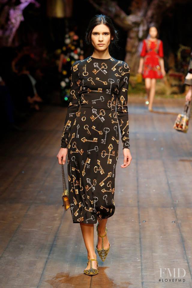 Iana Godnia featured in  the Dolce & Gabbana fashion show for Autumn/Winter 2014
