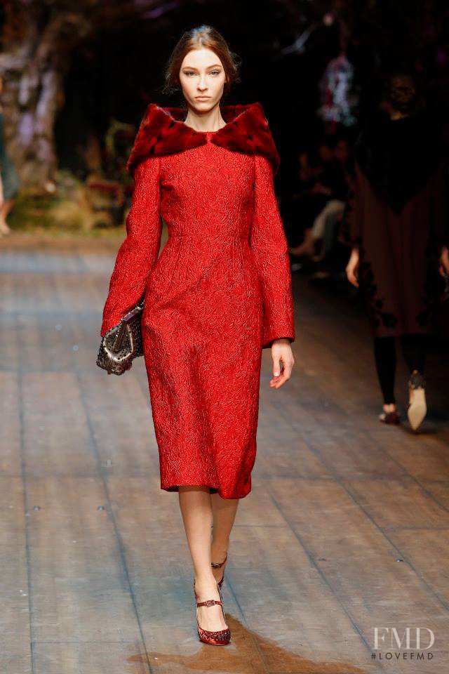 Lera Tribel featured in  the Dolce & Gabbana fashion show for Autumn/Winter 2014
