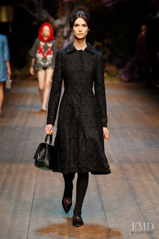 Manon Leloup featured in  the Dolce & Gabbana fashion show for Autumn/Winter 2014