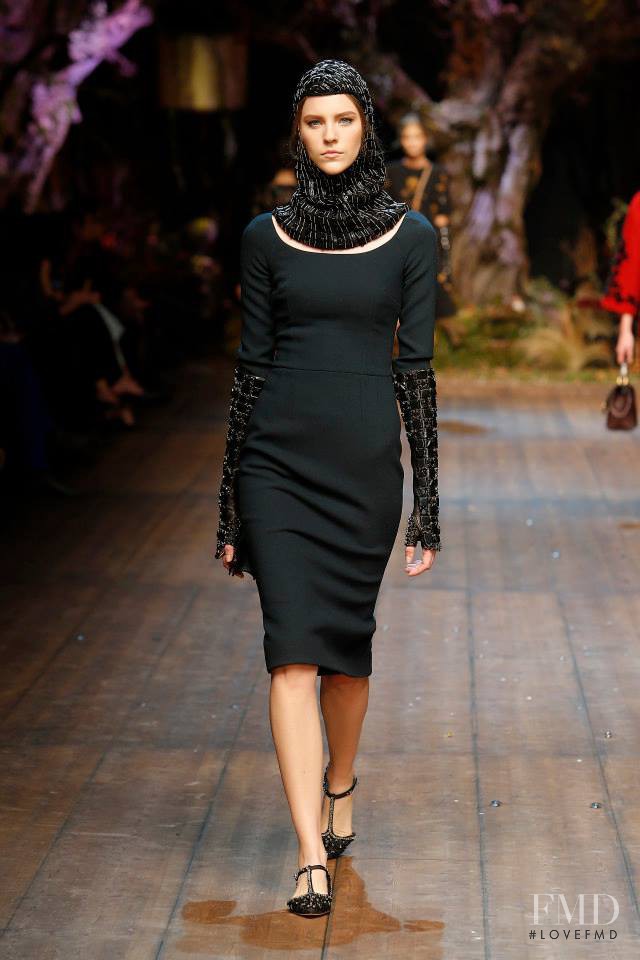 Nicole Pollard featured in  the Dolce & Gabbana fashion show for Autumn/Winter 2014