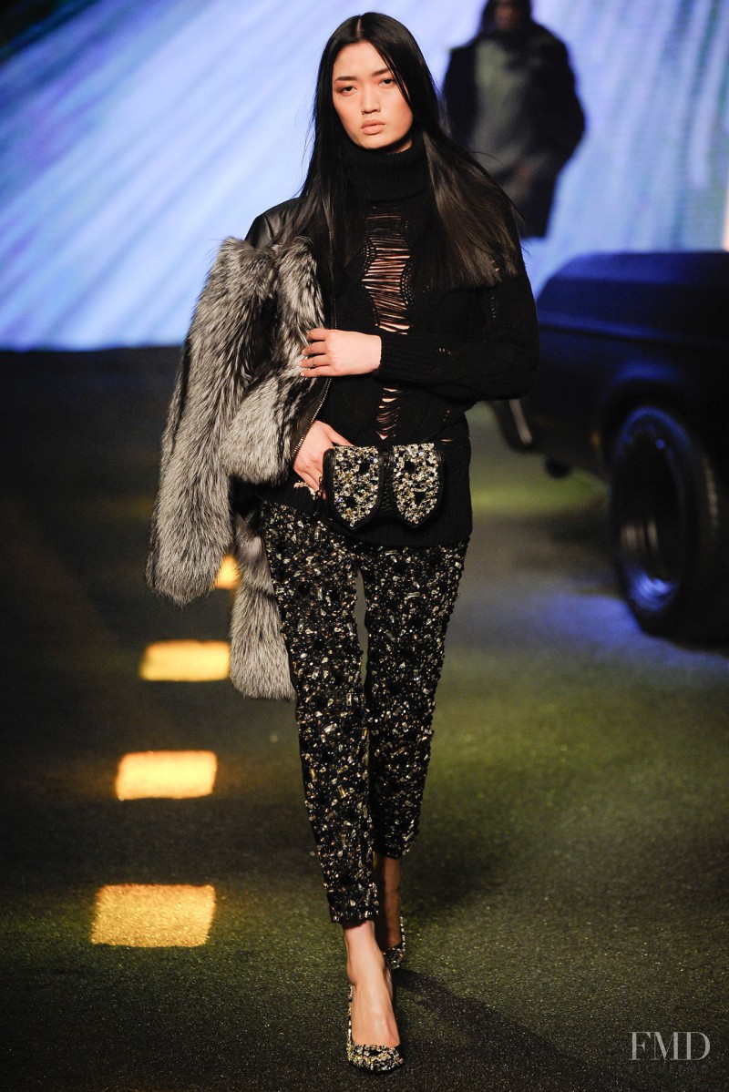 Qi Wen featured in  the Philipp Plein fashion show for Autumn/Winter 2014