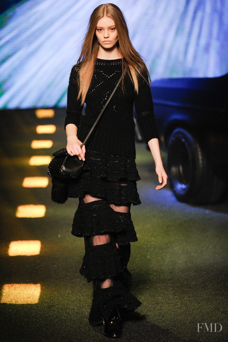 Ondria Hardin featured in  the Philipp Plein fashion show for Autumn/Winter 2014