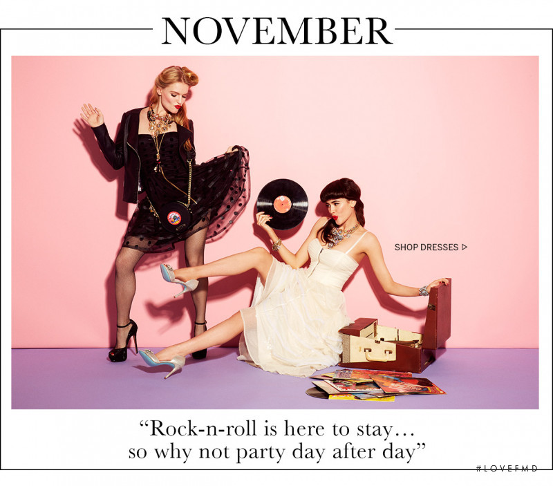 Sarah Stephens featured in  the Betsey Johnson Calendar Girls lookbook for Spring/Summer 2014