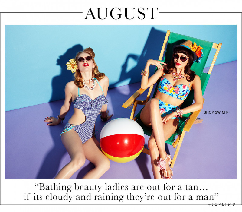 Sarah Stephens featured in  the Betsey Johnson Calendar Girls lookbook for Spring/Summer 2014