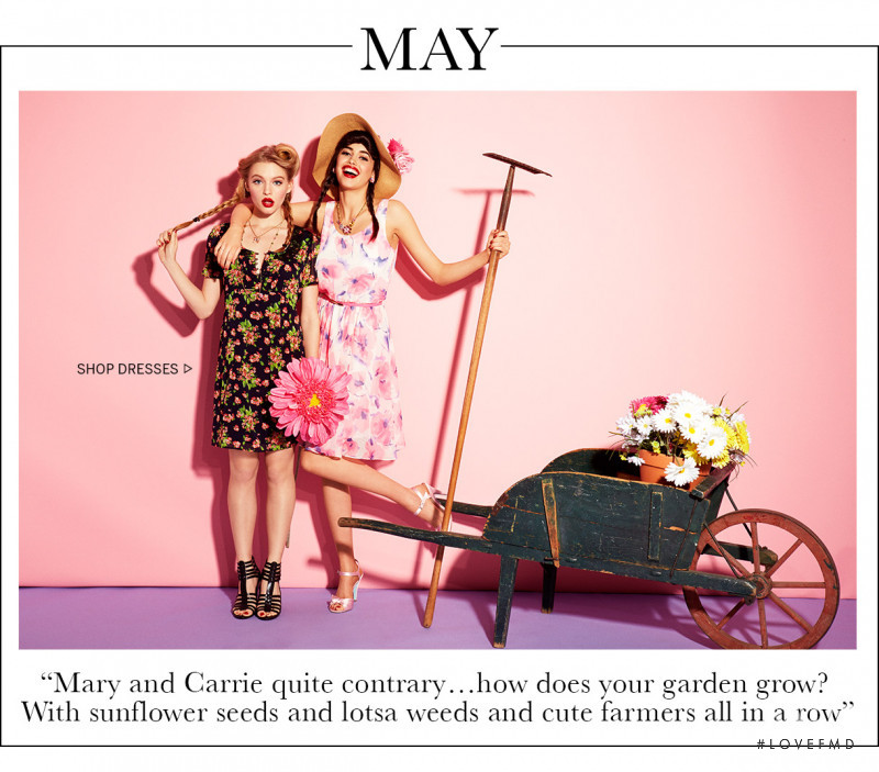 Sarah Stephens featured in  the Betsey Johnson Calendar Girls lookbook for Spring/Summer 2014