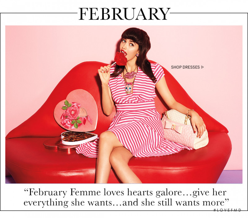 Sarah Stephens featured in  the Betsey Johnson Calendar Girls lookbook for Spring/Summer 2014