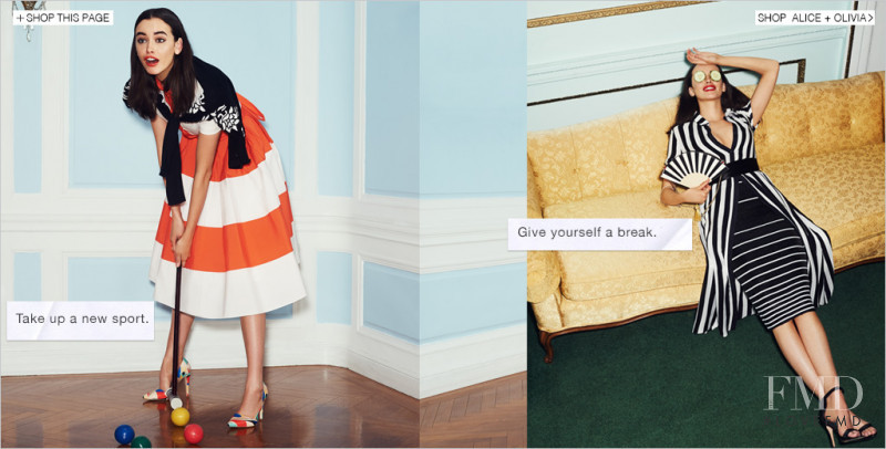 Sarah Stephens featured in  the Alice + Olivia lookbook for Spring 2015