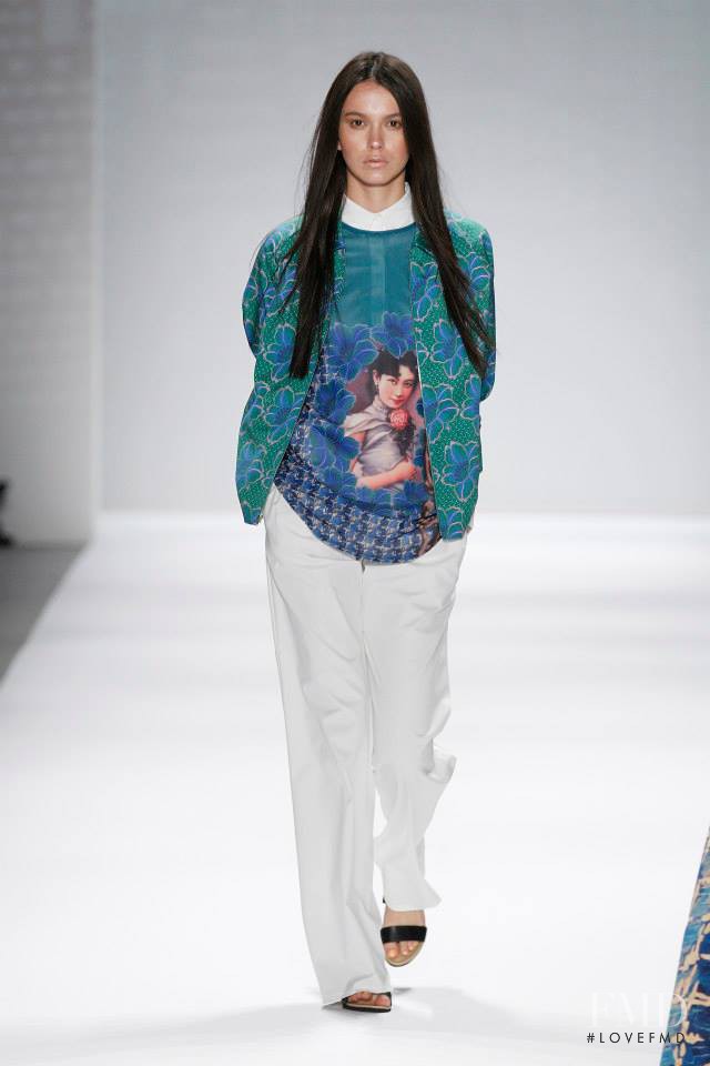 Dakota Dawn featured in  the Vivienne Tam fashion show for Spring/Summer 2014