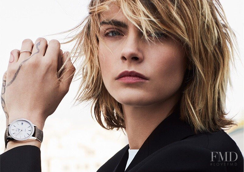 Cara Delevingne featured in  the Tag Heuer Carrera Lady watch  advertisement for Spring/Summer 2019
