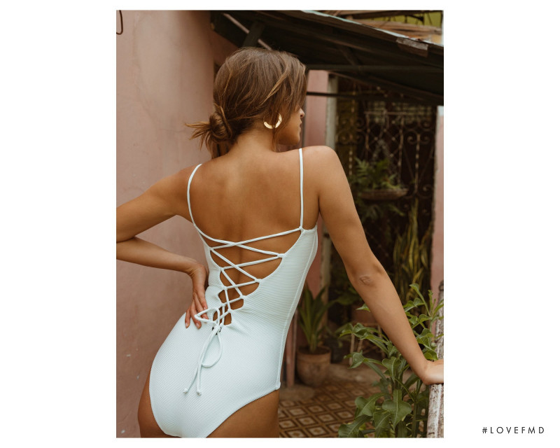 Jehane-Marie Gigi Paris featured in  the Citrine Swim & Be Free lookbook for Spring 2019