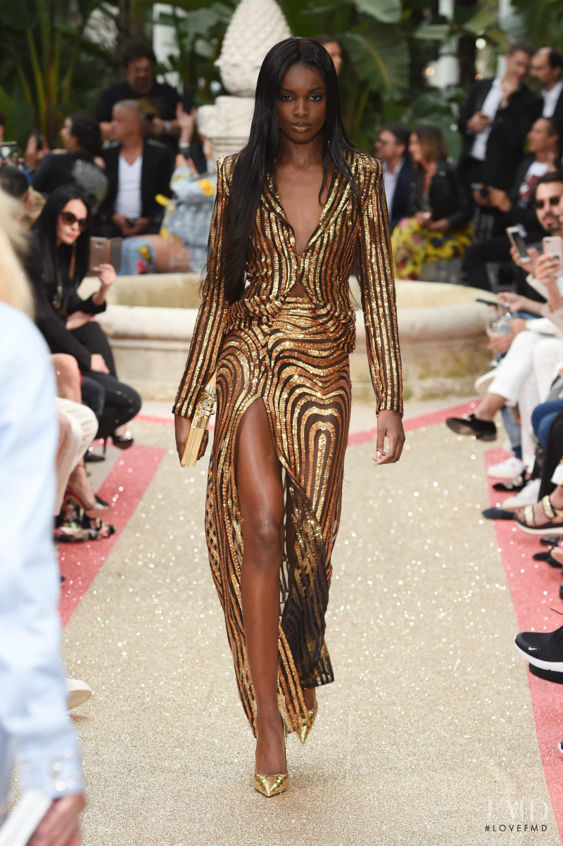Leomie Anderson featured in  the Philipp Plein fashion show for Resort 2019