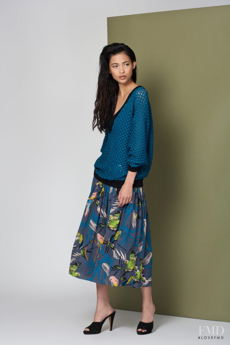 Karmay Ngai featured in  the Tracy Reese fashion show for Pre-Fall 2014