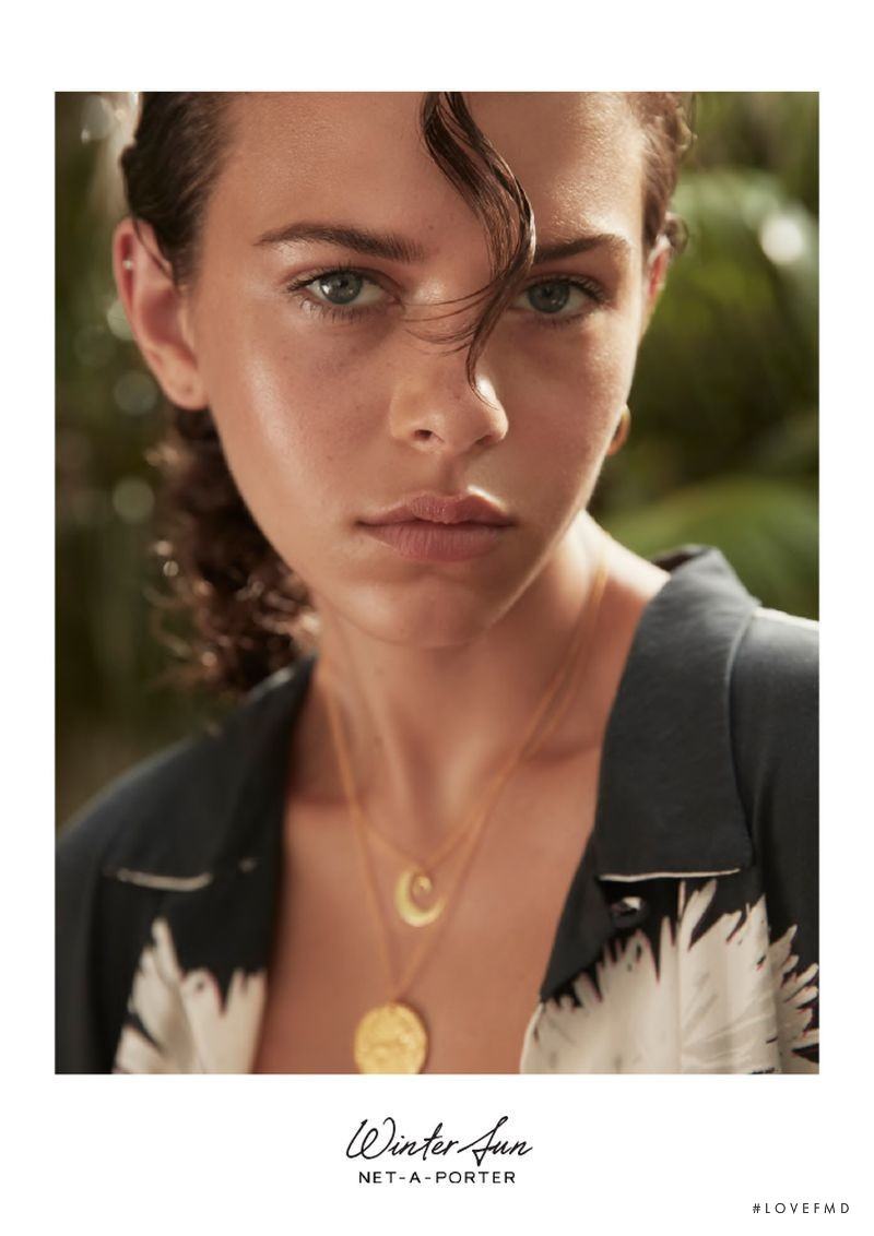 Georgia Fowler featured in  the Net-a-Porter advertisement for Autumn/Winter 2018