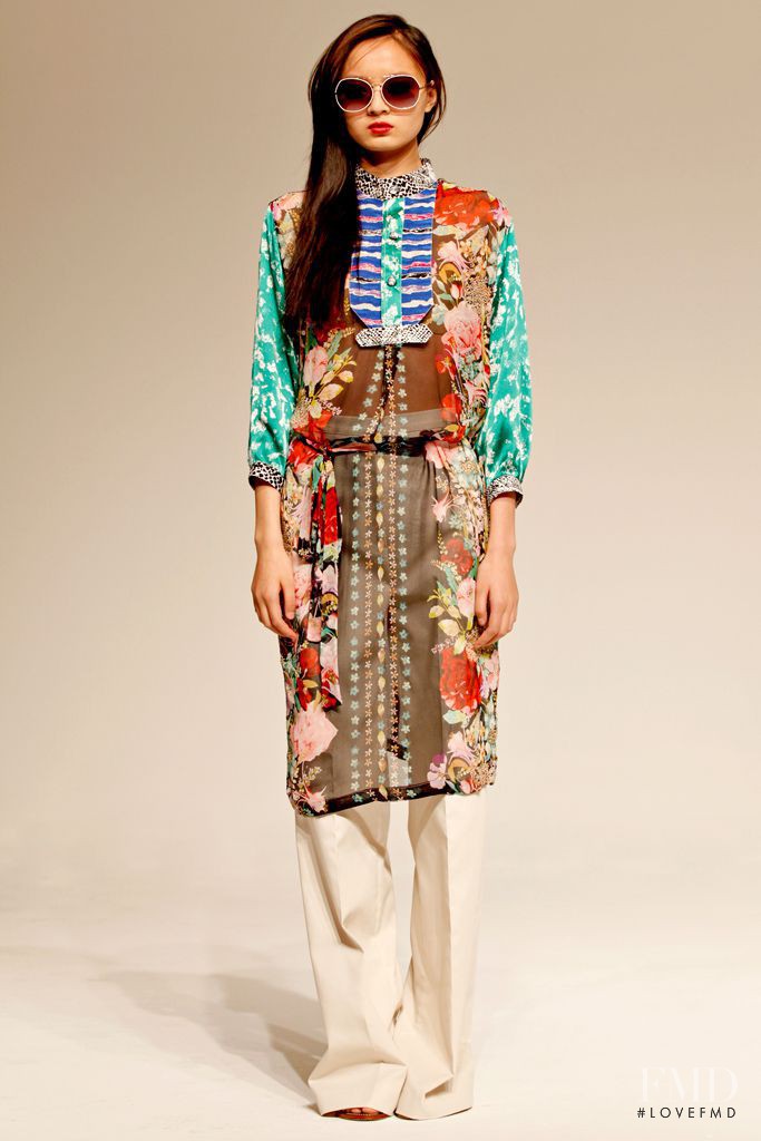 Wang Jing featured in  the Duro Olowu fashion show for Spring/Summer 2012