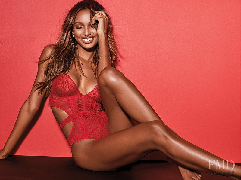 Jasmine Tookes featured in  the Victoria\'s Secret Valentine Days advertisement for Spring 2018