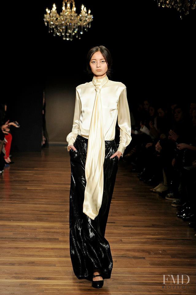 Wang Jing featured in  the Houghton fashion show for Autumn/Winter 2013
