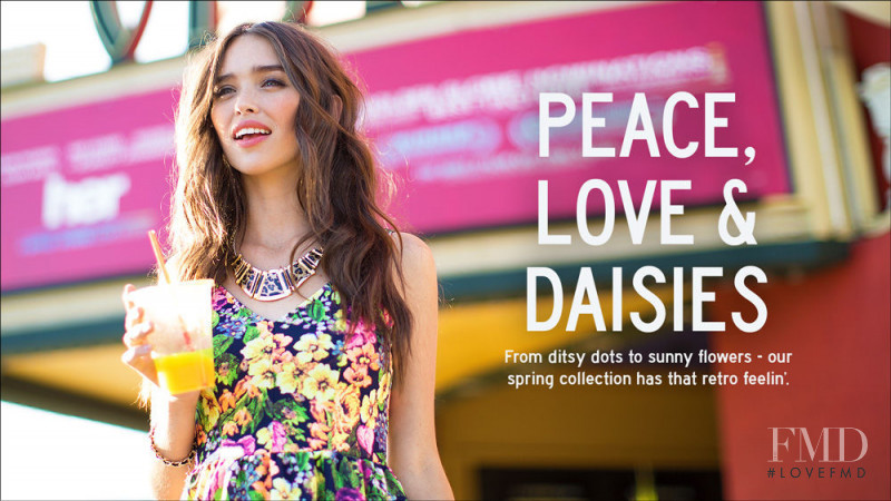 Carolina Sanchez featured in  the A\'Gaci Peaces, Loves & Daises lookbook for Pre-Fall 2014