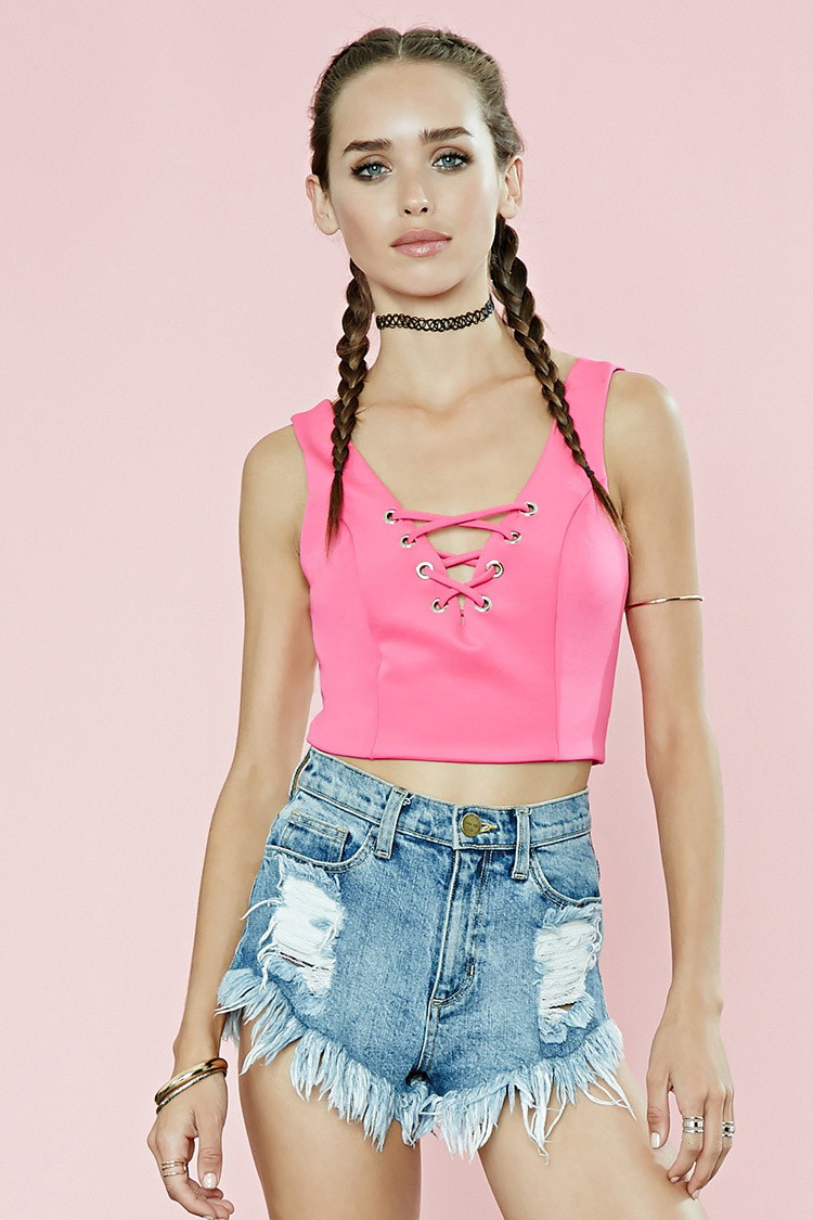 Carolina Sanchez featured in  the Forever 21 catalogue for Spring/Summer 2016