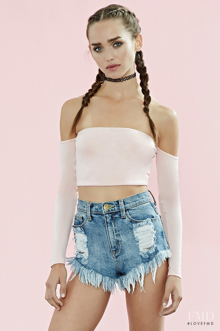 Carolina Sanchez featured in  the Forever 21 catalogue for Spring/Summer 2016