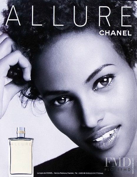 Yasmin Warsame featured in  the Chanel Parfums Allure advertisement for Spring/Summer 2003