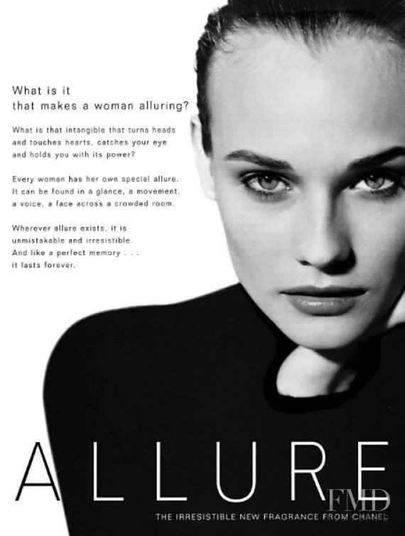 Diane Heidkruger featured in  the Chanel Parfums Allure advertisement for Autumn/Winter 1996