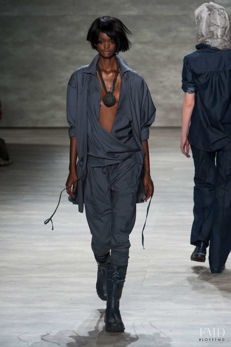 Adau Mornyang featured in  the Nicholas K fashion show for Autumn/Winter 2014