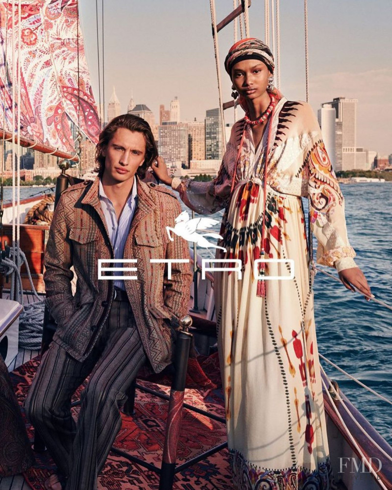 Ugbad Abdi featured in  the Etro advertisement for Spring/Summer 2020