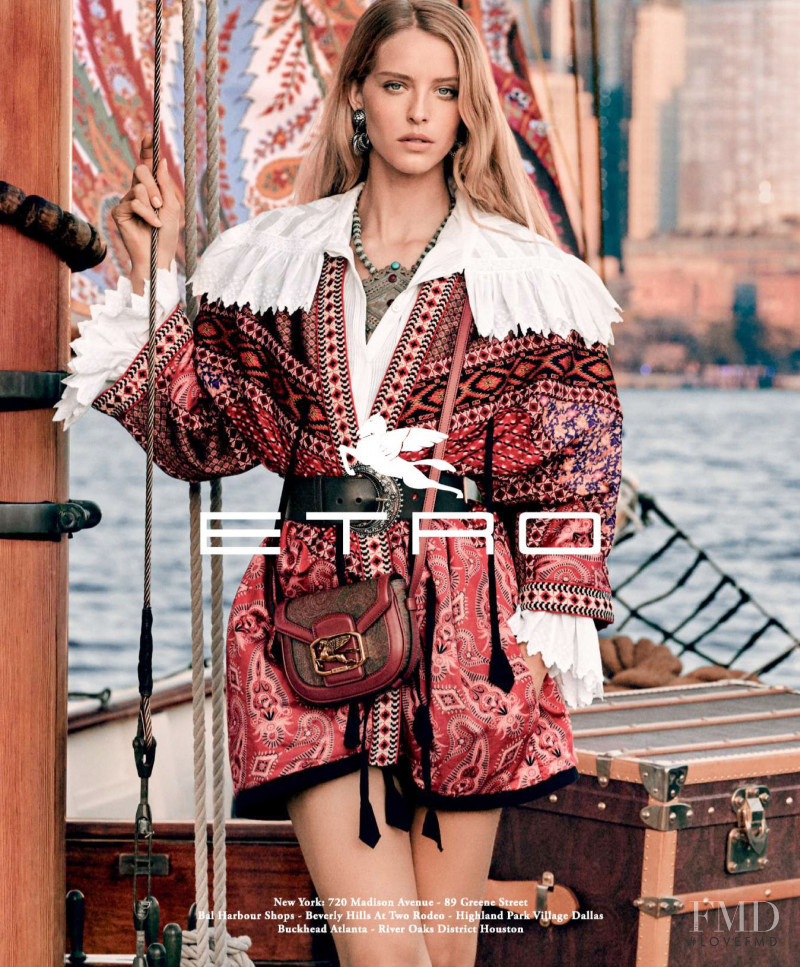 Abby Champion featured in  the Etro advertisement for Spring/Summer 2020