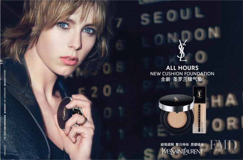 Edie Campbell featured in  the YSL Beauty advertisement for Winter 2019