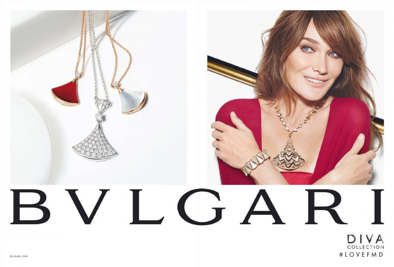 Carla Bruni featured in  the Bulgari Accessoires advertisement for Spring/Summer 2015